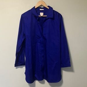 Chico’s Cobalt Blue Long Sleeve Button-Up Shirt